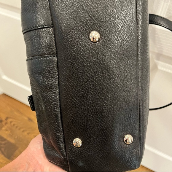 YSL Black Leather Buckle Handbag with Top Zipper - Picture 10 of 16